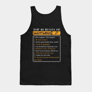 Top 10 Rules Of Sagittarius, Sagittarius Traits Rules Facts Tank Top